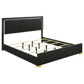Tampa Furniture Outlet - Coaster - Marceline Wood Eastern King LED Panel Bed Black - 222831KE