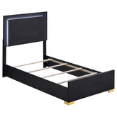 Tampa Furniture Outlet - Coaster - Marceline Wood Twin LED Panel Bed Black - 222831T