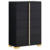 Tampa Furniture Outlet - Coaster - Marceline 5-drawer Bedroom Chest Black - 222835