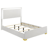 Tampa Furniture Outlet - Coaster - Marceline Wood Full LED Panel Bed White - 222931F