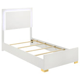 Tampa Furniture Outlet - Coaster - Marceline Wood Twin LED Panel Bed White - 222931T