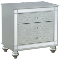 Tampa Furniture Outlet - Coaster - Gunnison 2-drawer Nightstand Silver Metallic - 223212