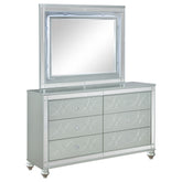 Tampa Furniture Outlet - Coaster - Gunnison 6-drawer Dresser with Mirror Silver Metallic - 223213M