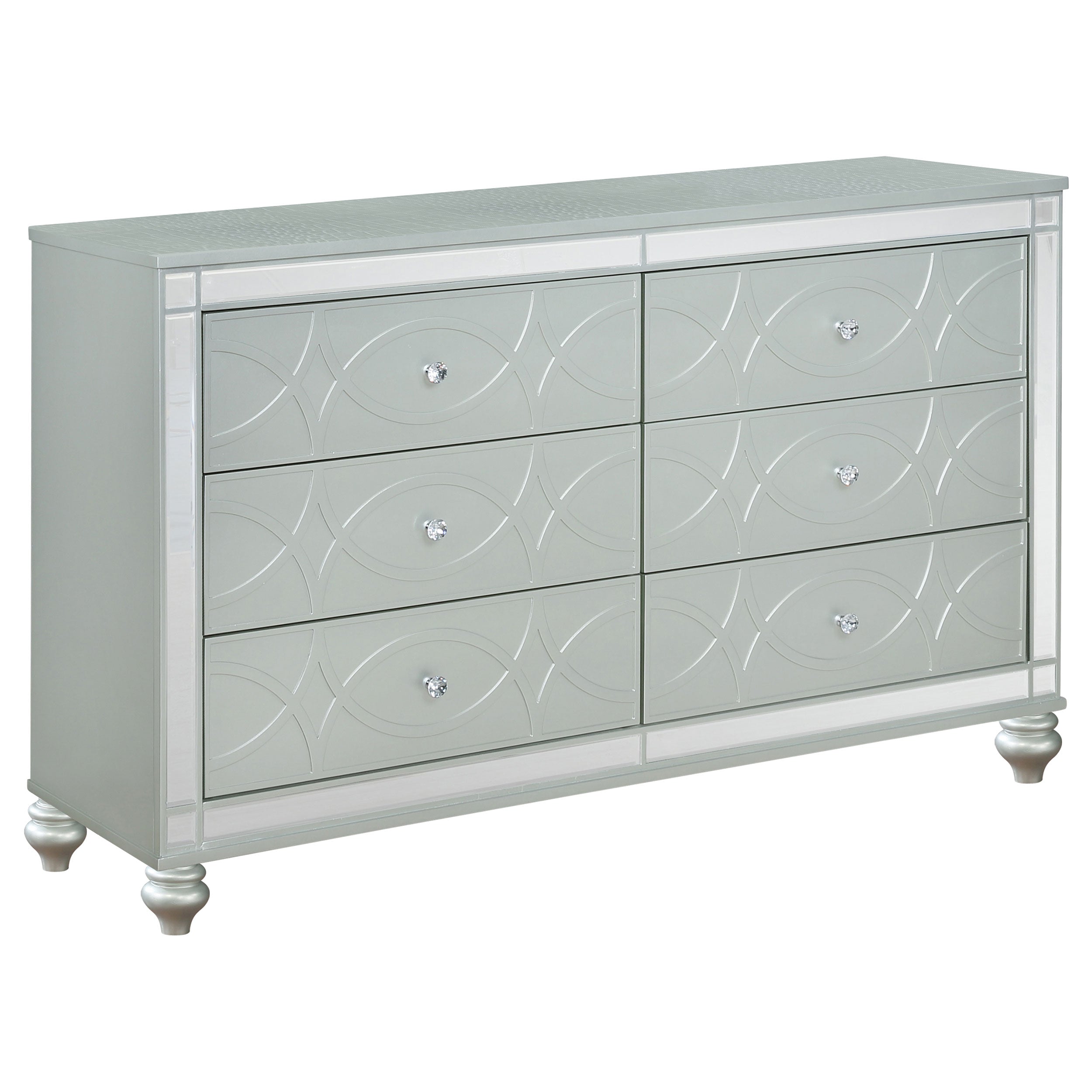 Tampa Furniture Outlet - Coaster - Gunnison 6-drawer Dresser Silver Metallic - 223213