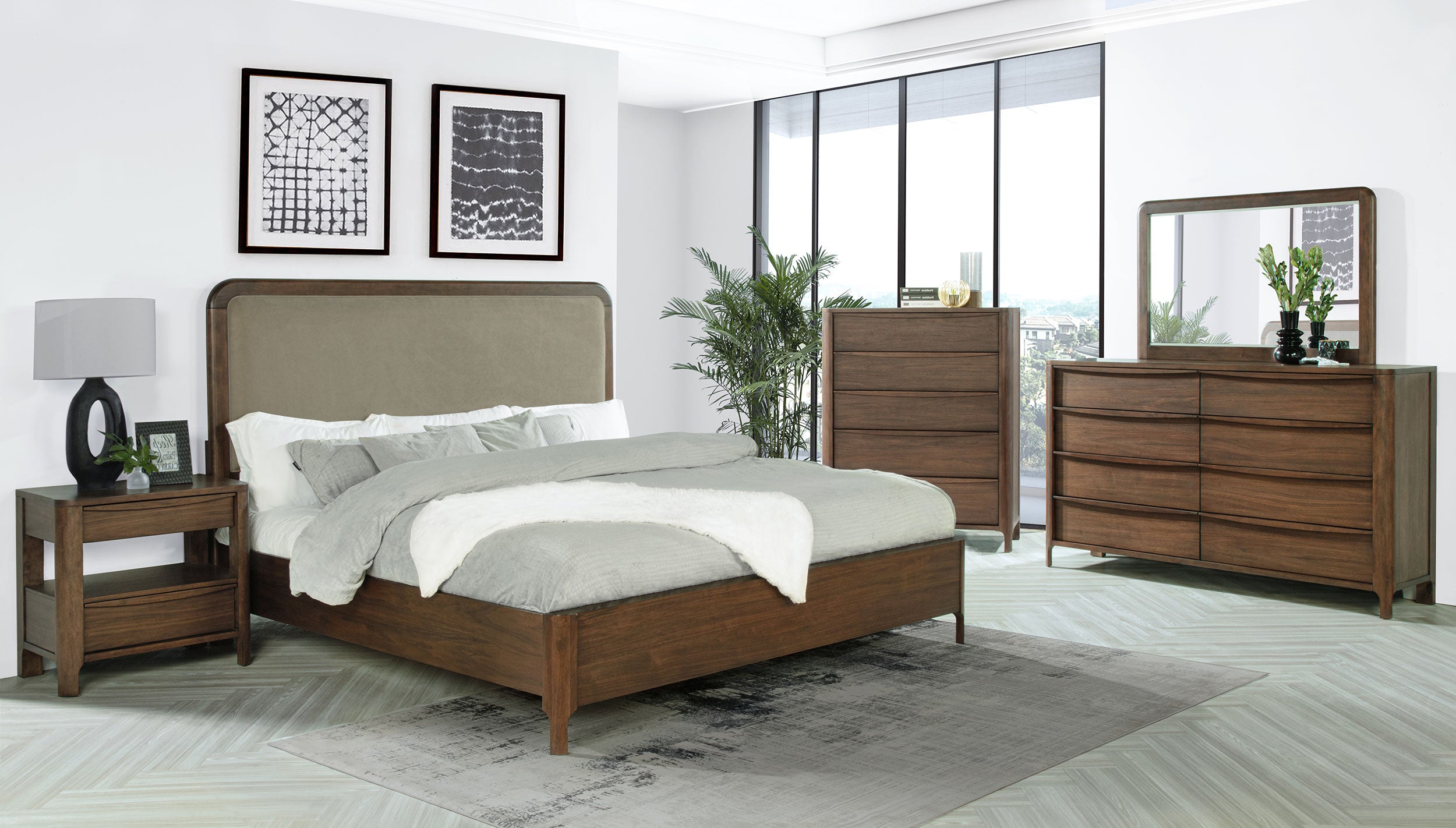 Tampa Furniture Outlet - Coaster - Maderia 5-piece Eastern King Bedroom Set Walnut - 223321KE-S5