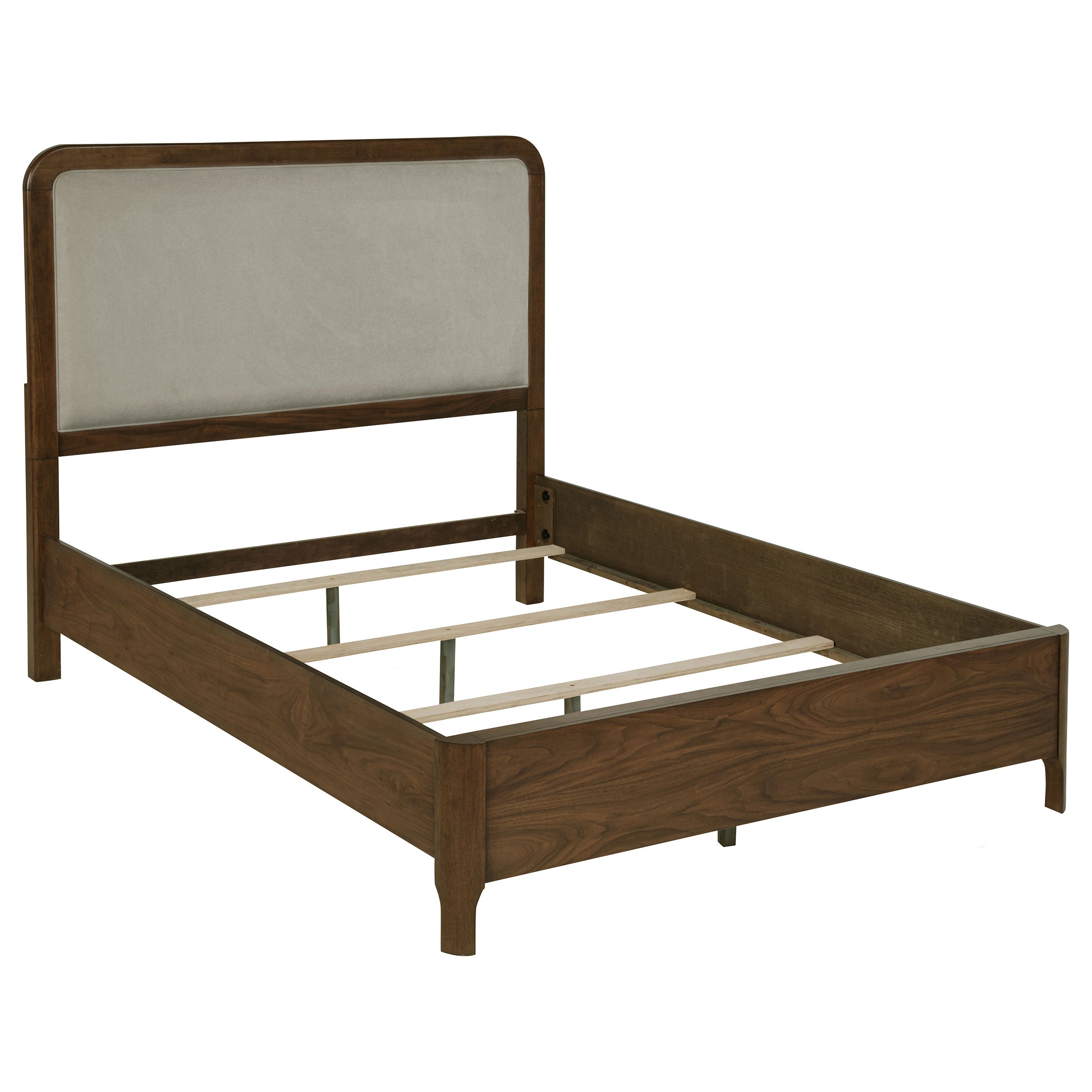 Tampa Furniture Outlet - Coaster - Maderia 57-inch Upholstered Queen Panel Bed Walnut - 223321Q