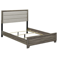 Tampa Furniture Outlet - Coaster - Wright 52-inch Upholstered Eastern King Bed Brown Oak - 223341KE
