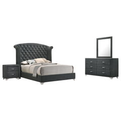 Tampa Furniture Outlet - Coaster - Melody 4-piece Eastern King Bedroom Set Grey - 223381KE-S4