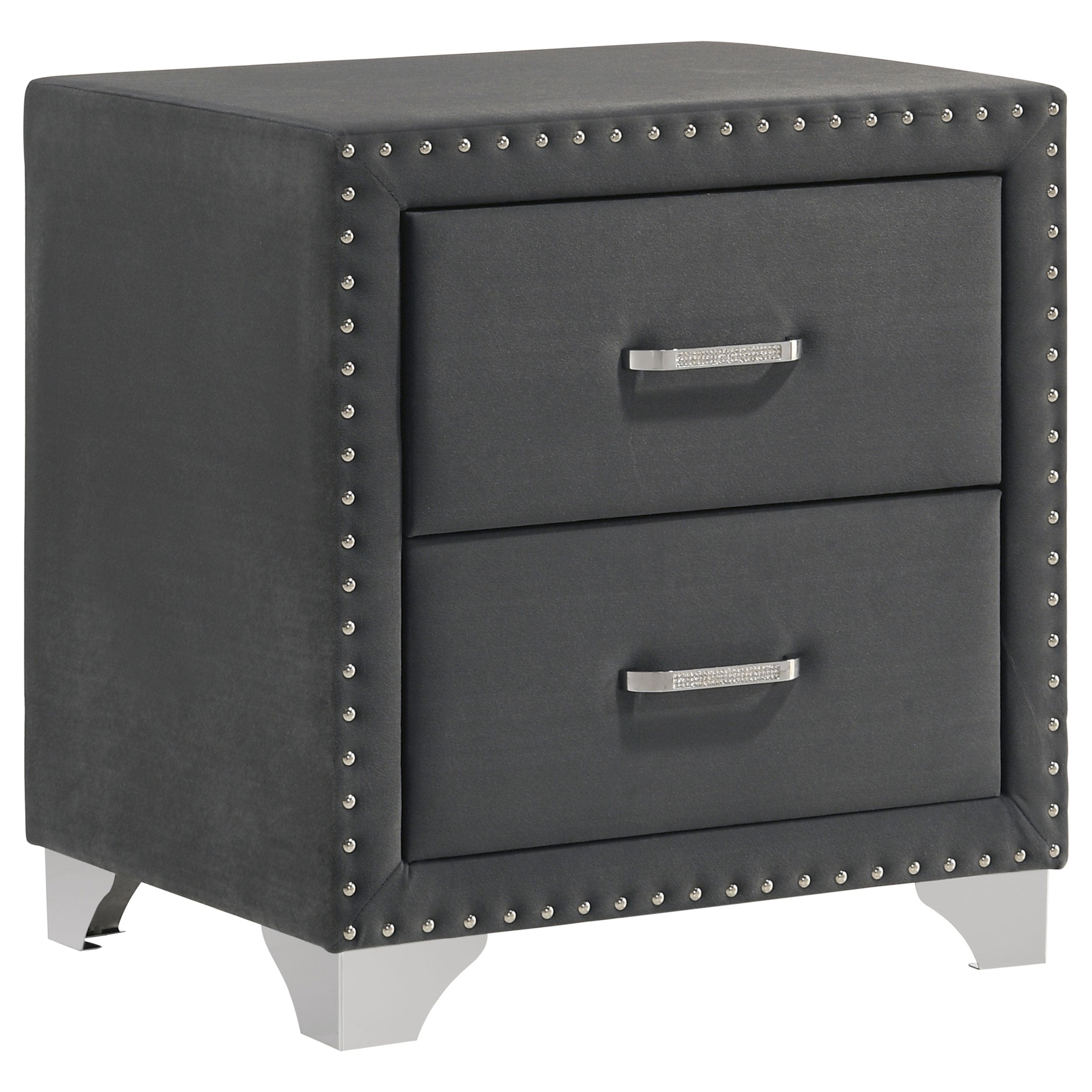 Tampa Furniture Outlet - Coaster - Melody Upholstered 2-drawer Nightstand Grey - 223382