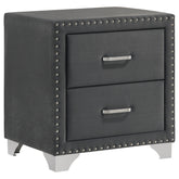 Tampa Furniture Outlet - Coaster - Melody Upholstered 2-drawer Nightstand Grey - 223382