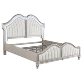 Tampa Furniture Outlet - Coaster - Evangeline Wood California King LED Panel Bed Silver Oak - 223391KW
