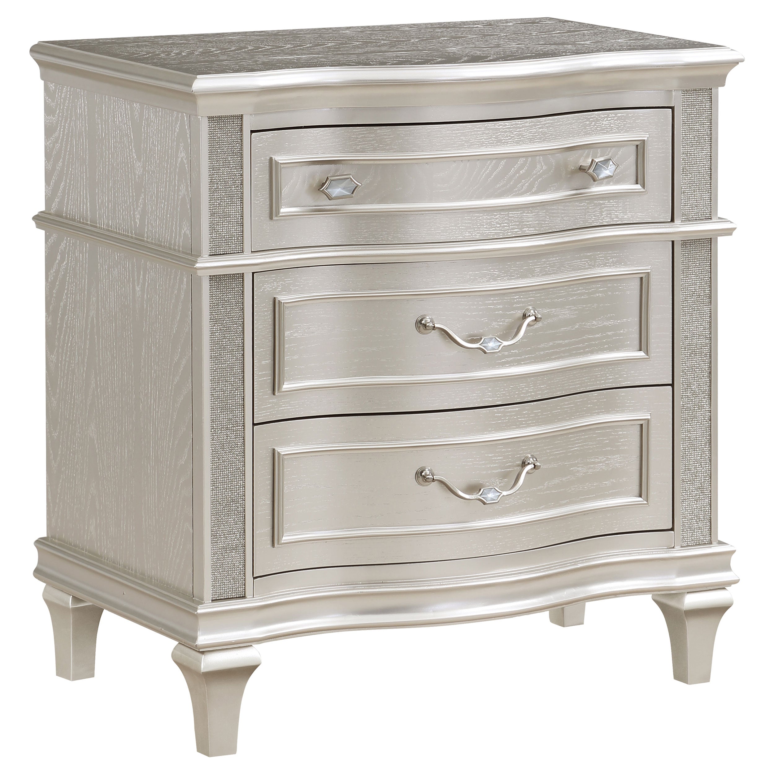 Tampa Furniture Outlet - Coaster - Evangeline 3-drawer Nightstand Silver Oak - 223392
