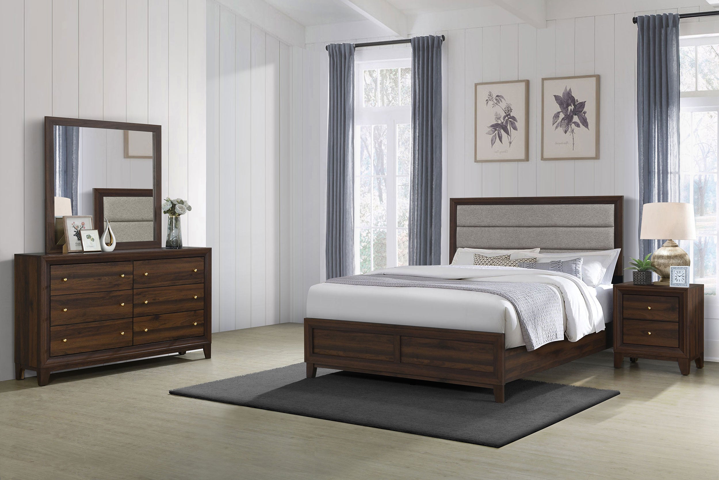 Tampa Furniture Outlet - Coaster - Welsley 4-piece California King Bedroom Set Walnut - 223441KW-S4