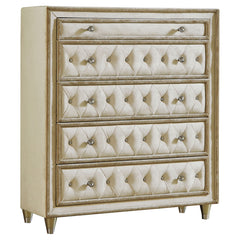 Tampa Furniture Outlet - Coaster - Antonella 5-drawer Bedroom Chest Ivory and Camel - 223525