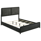 Tampa Furniture Outlet - Coaster - Cavelle 51-inch Upholstered Eastern King Panel Bed Black - 223661KE