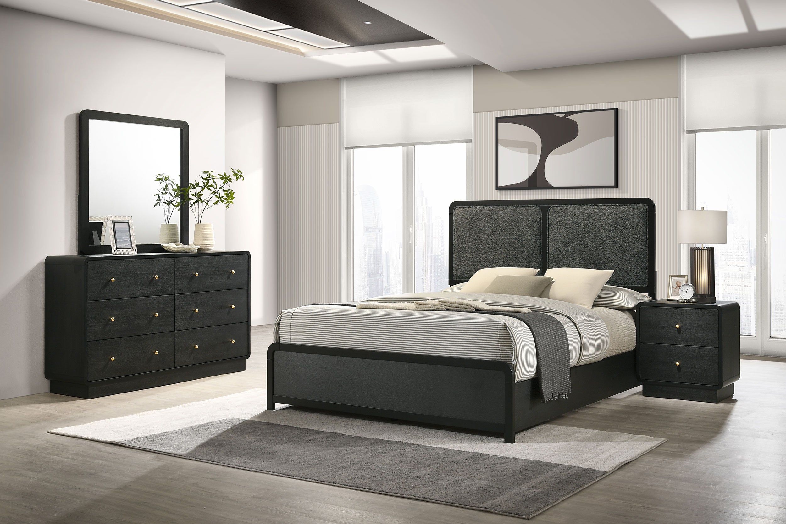 Tampa Furniture Outlet - Coaster - Cavelle 4-piece Queen Bedroom Set Black - 223661Q-S4