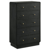 Tampa Furniture Outlet - Coaster - Cavelle 5-drawer Chest of Drawers Black - 223665