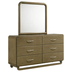Tampa Furniture Outlet - Coaster - Amsbury 6-drawer Dresser and Mirror Nutmeg - 224273M