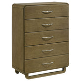 Tampa Furniture Outlet - Coaster - Amsbury 5-drawer Chest of Drawers Nutmeg - 224275