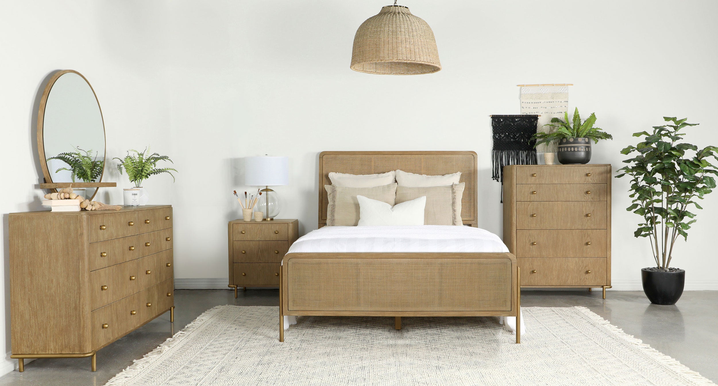 Tampa Furniture Outlet - Coaster - Arini 5-piece Eastern King Bedroom Set Sand Wash - 224300KE-S5