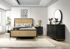 Tampa Furniture Outlet - Coaster - Arini 4-piece Eastern King Bedroom Set Black and Natural - 224330KE-S4