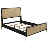 Tampa Furniture Outlet - Coaster - Arini Rattan California King Panel Bed Black and Natural - 224330KW