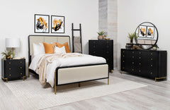 Tampa Furniture Outlet - Coaster - Arini 5-piece California King Bedroom Set Cream and Black - 224331KWCRM-S5
