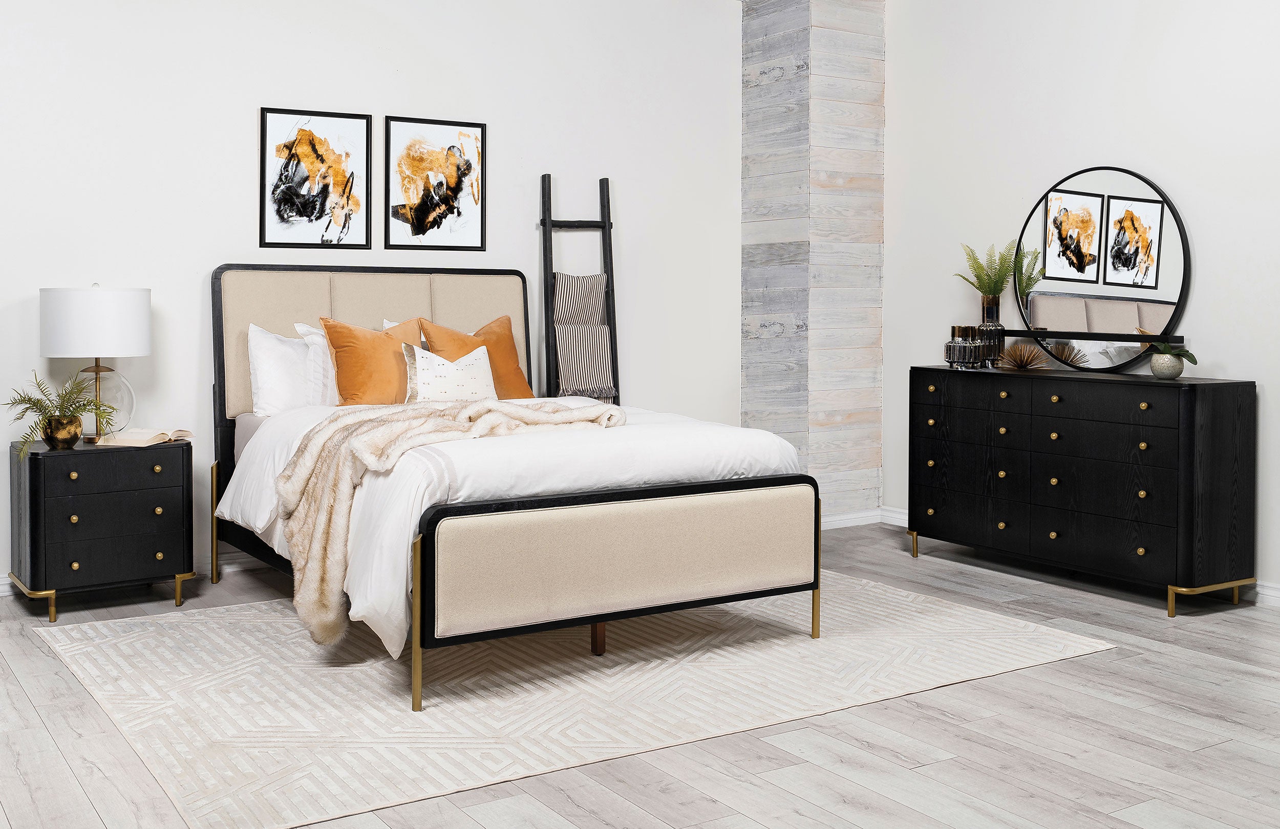Tampa Furniture Outlet - Coaster - Arini 4-piece Queen Bedroom Set Cream and Black - 224331QCRM-S4
