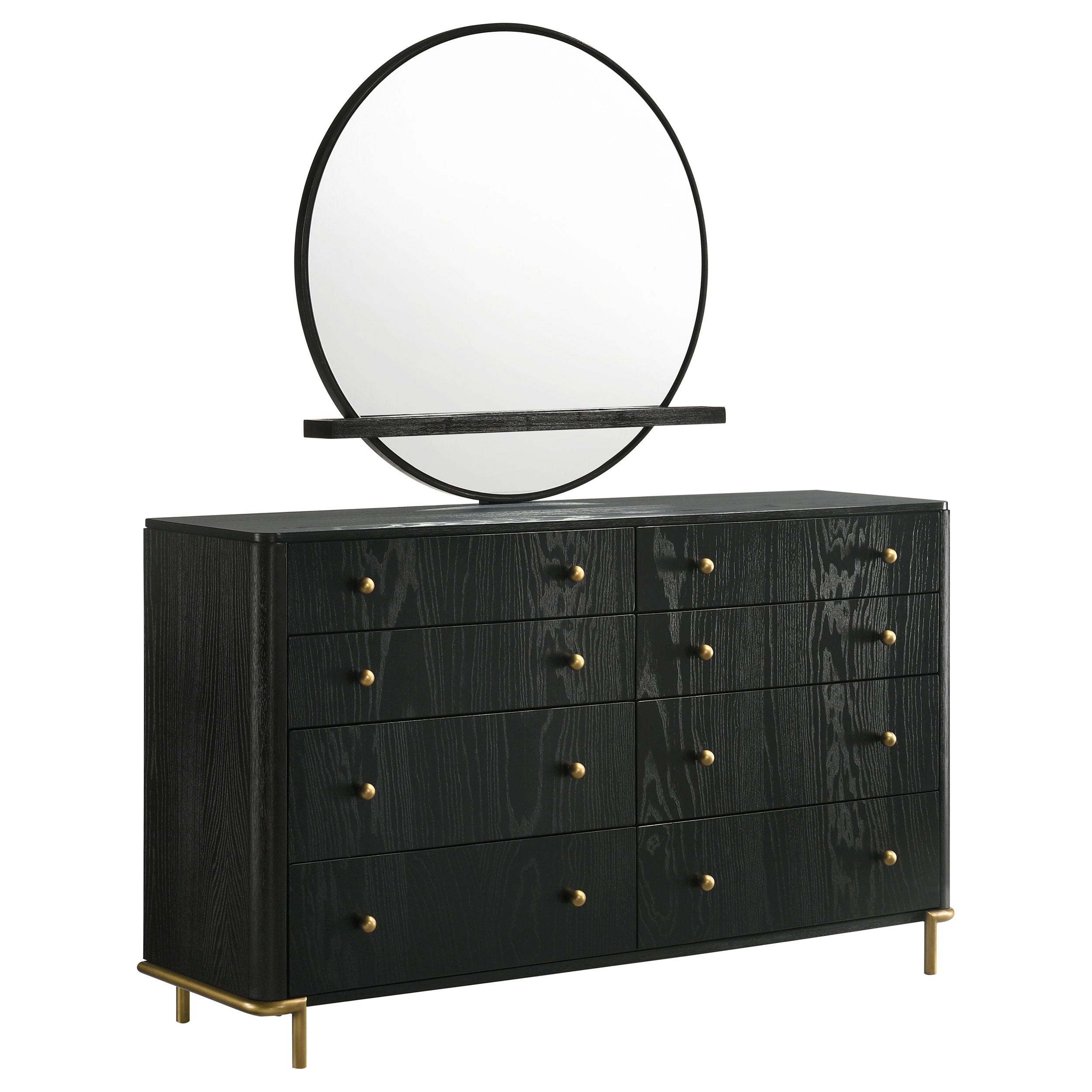 Tampa Furniture Outlet - Coaster - Arini 8-drawer Dresser with Mirror Black - 224333M