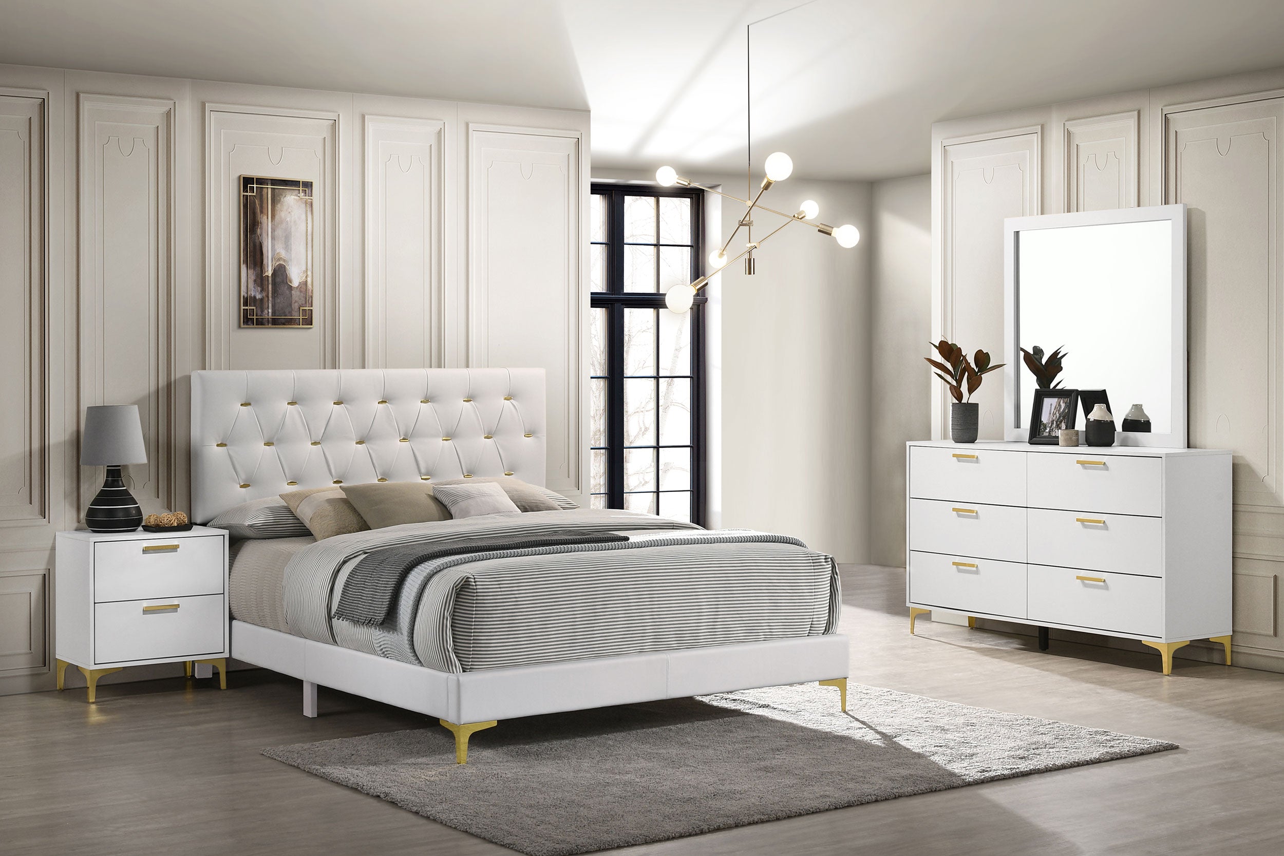 Tampa Furniture Outlet - Coaster - Kendall 4-piece Eastern King Bedroom Set White - 224401KE-S4