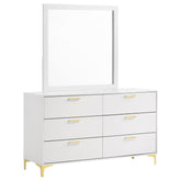 Tampa Furniture Outlet - Coaster - Kendall 6-drawer Dresser with Mirror White - 224403M