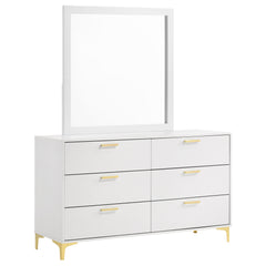 Tampa Furniture Outlet - Coaster - Kendall 6-drawer Dresser with Mirror White - 224403M