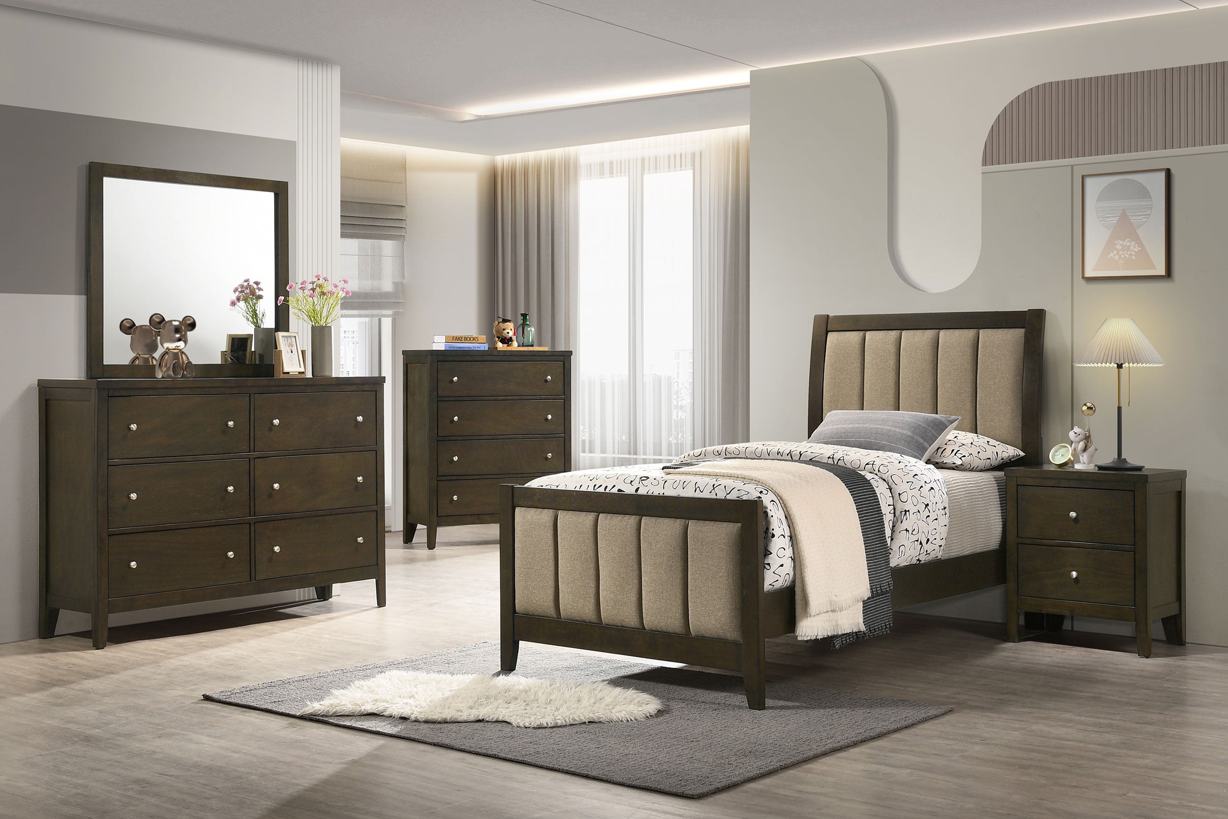 Tampa Furniture Outlet - Coaster - Wilkes 5-piece Twin Bedroom Set Dark Cocoa - 224421T-S5