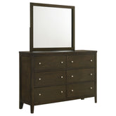 Tampa Furniture Outlet - Coaster - Wilkes 6-drawer Dresser and Mirror Dark Cocoa - 224423M