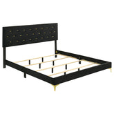 Tampa Furniture Outlet - Coaster - Kendall Upholstered Eastern King Panel Bed Black - 224451KE