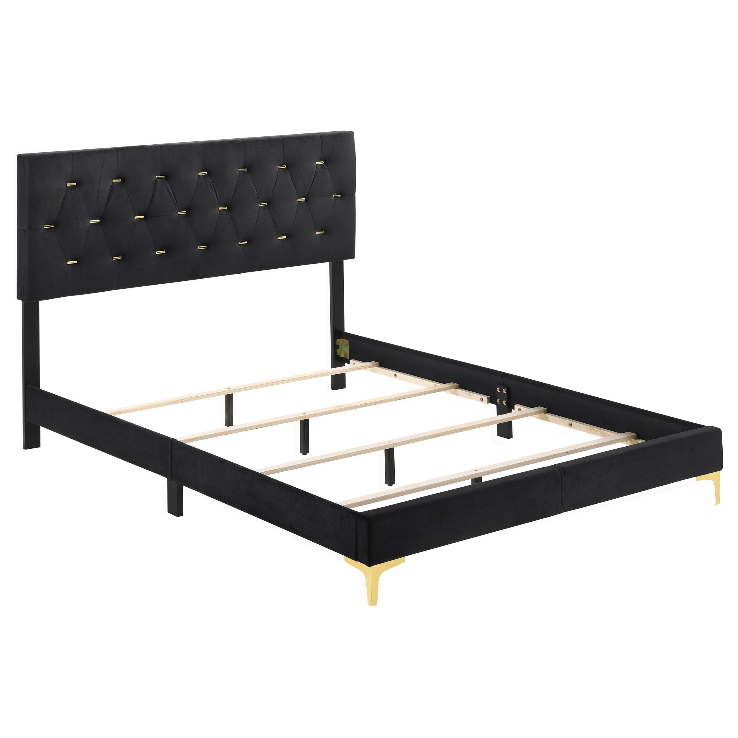 Tampa Furniture Outlet - Coaster - Kendall Upholstered Queen Panel Bed Black - 224451Q