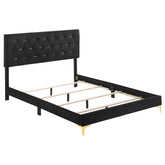 Tampa Furniture Outlet - Coaster - Kendall Upholstered Queen Panel Bed Black - 224451Q