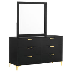 Tampa Furniture Outlet - Coaster - Kendall 6-drawer Dresser with Mirror Black - 224453M