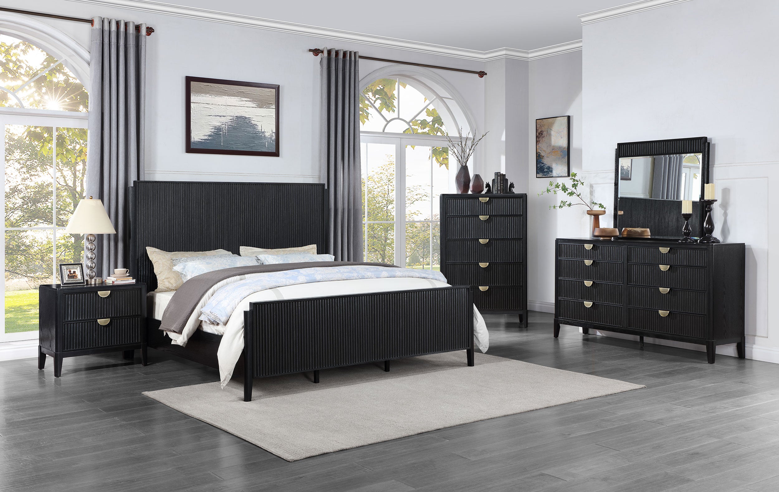 Tampa Furniture Outlet - Coaster - Brookmead 5-piece Eastern King Bedroom Set Black - 224711KE-S5