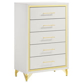 Tampa Furniture Outlet - Coaster - Lucia 5-drawer Bedroom Chest of Drawers White - 224735