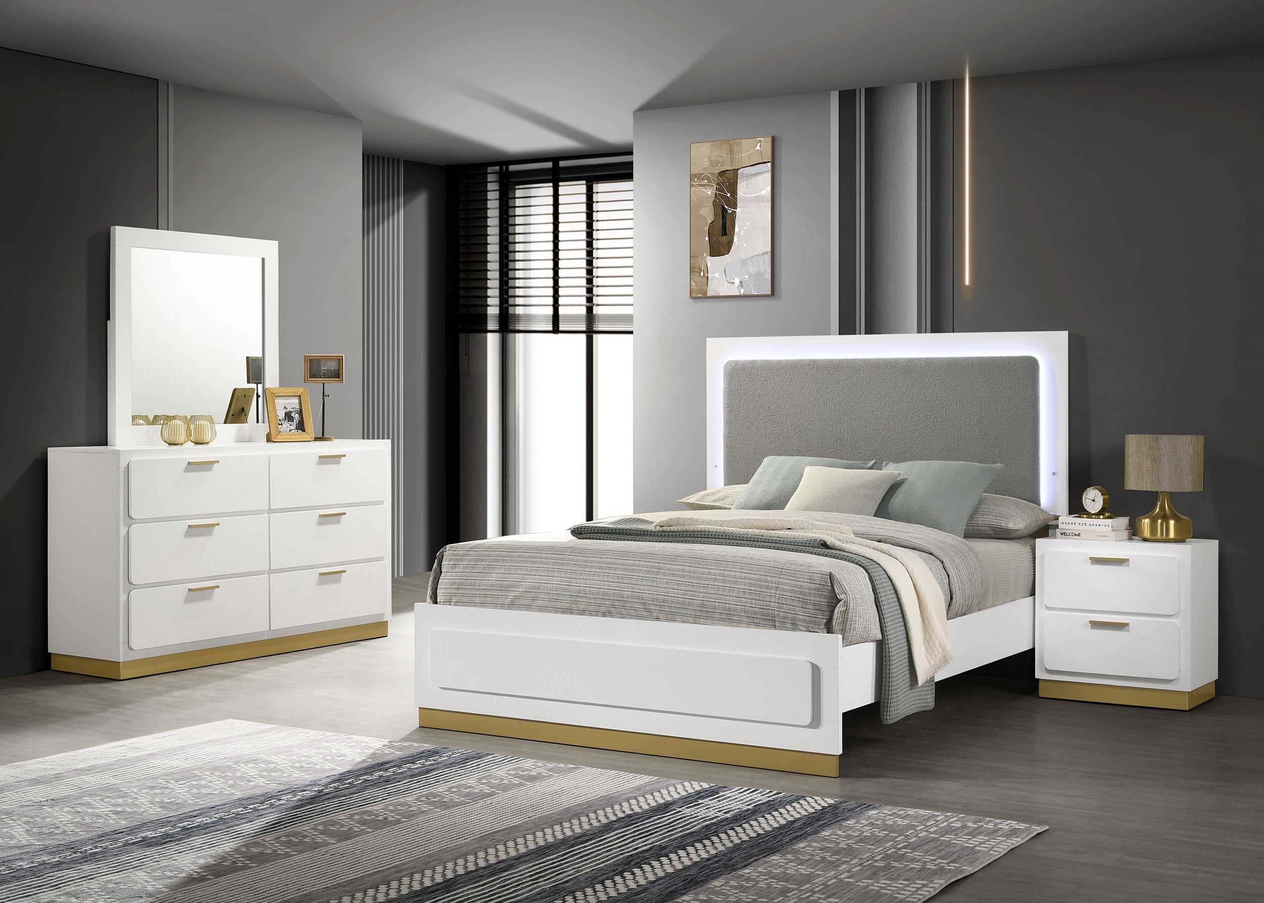 Tampa Furniture Outlet - Coaster - Caraway 4-piece California King Bedroom Set White - 224771KW-S4