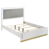 Tampa Furniture Outlet - Coaster - Caraway Wood Queen LED Panel Bed White - 224771Q