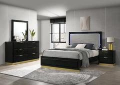 Tampa Furniture Outlet - Coaster - Caraway 4-piece California King Bedroom Set Black - 224781KW-S4