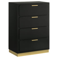 Tampa Furniture Outlet - Coaster - Caraway 4-drawer Bedroom Chest Black - 224785