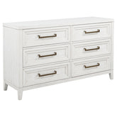 Tampa Furniture Outlet - Coaster - Marielle 6-drawer Bedroom Dresser Distressed White - 224843