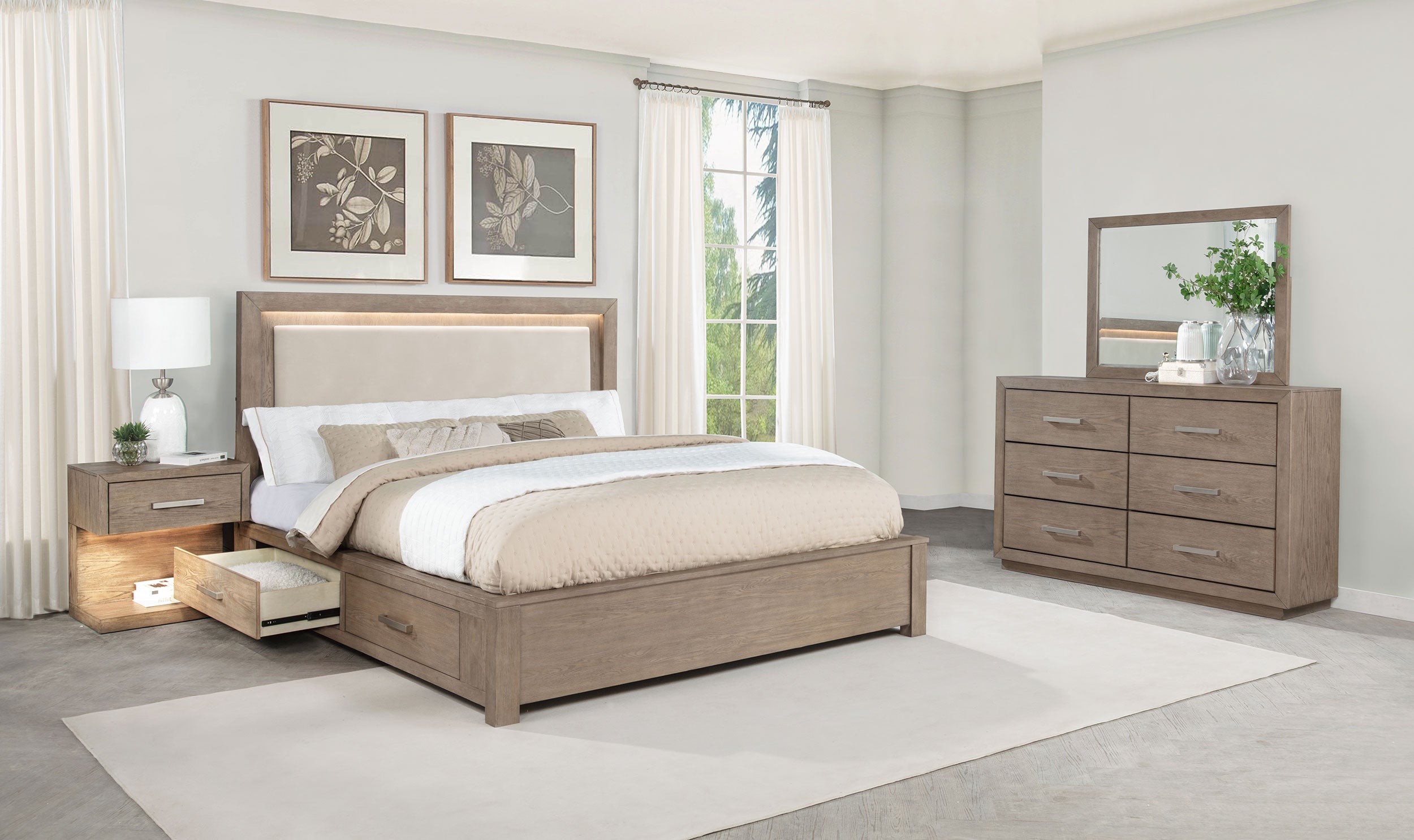 Tampa Furniture Outlet - Coaster - Kenora 4-piece Queen Bedroom Set Barley Brown - 224850Q-S4