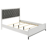 Tampa Furniture Outlet - Coaster - Sonora Queen Upholstered Panel Bed White - 224861Q