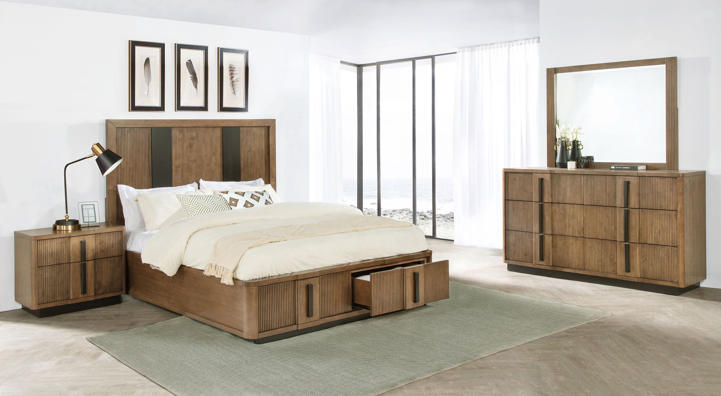 Tampa Furniture Outlet - Coaster - Terrace 4-piece California King Bedroom Set Ash Brown - 224900KW-S4