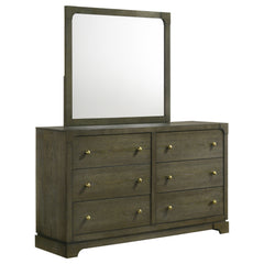Tampa Furniture Outlet - Coaster - Gran Park 6-drawer Dresser and Mirror Dark Cocoa - 224933M