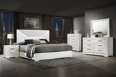 Tampa Furniture Outlet - Coaster - Ives 5-piece Queen Bedroom Set White High Gloss - 224941Q-S5